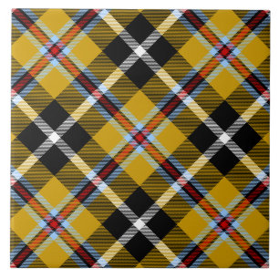 Cornish National Tartan Yellow and Black Plaid Tile