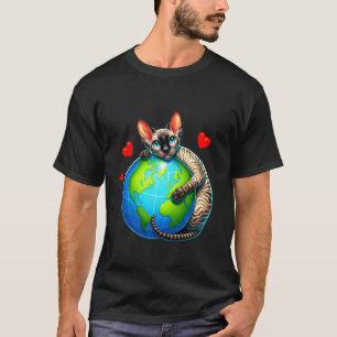 Cornish Rex Cat Earth Day Hug Love Owner Planet Lo T-Shirt