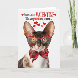 Cornish Rex Cat Feline Humour Valentine's Day Holiday Card