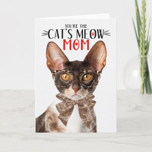 Cornish Rex Cat for Mum on Mother's Day Holiday Card