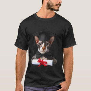 Cornish Rex Cat Graduation Ceremony Cap Graduate D T-Shirt