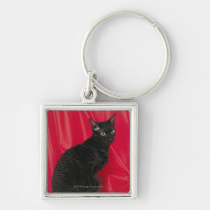 Cornish rex cat key ring