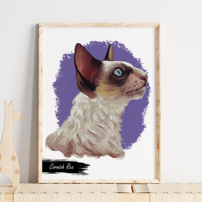 Cornish Rex Cat Print | Elegant Cat Wall Art (Creator Uploaded)