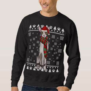 Cornish Rex Cat Santa Hat Xmas Ugly Christmas Sweatshirt