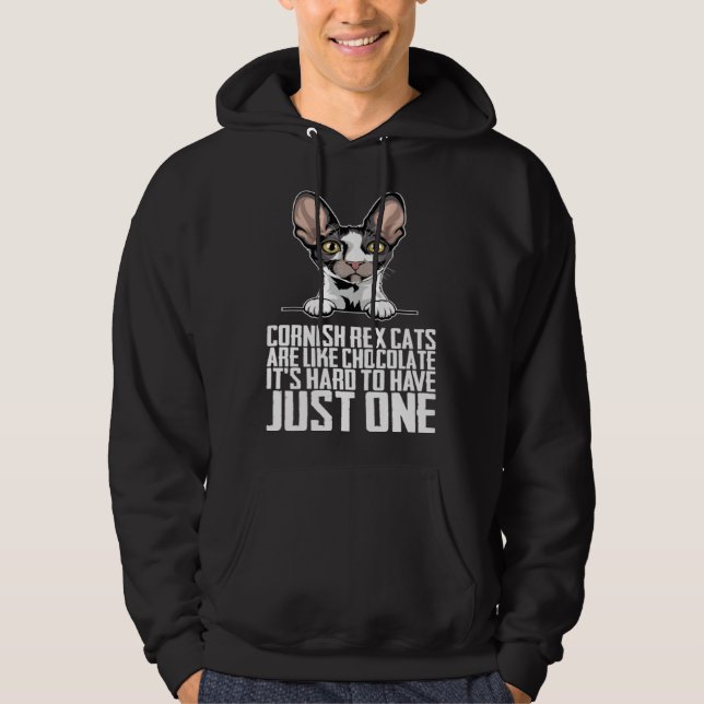 Cornish rex cats are like chocolate its hard to ha hoodie (Front)