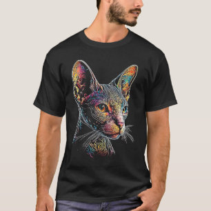 Cornish Rex Colourful graphic Cat Dad Mum Women T-Shirt