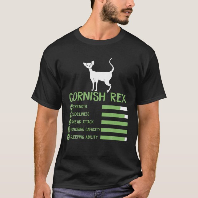Cornish Rex , Cute Cornish Rex Cat T-Shirt (Front)