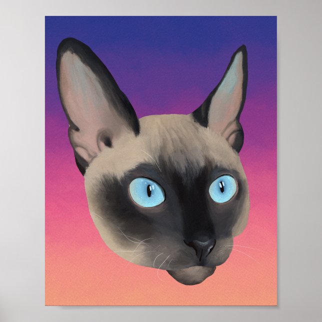 Cornish Rex Kitten Portrait Poster (Front)
