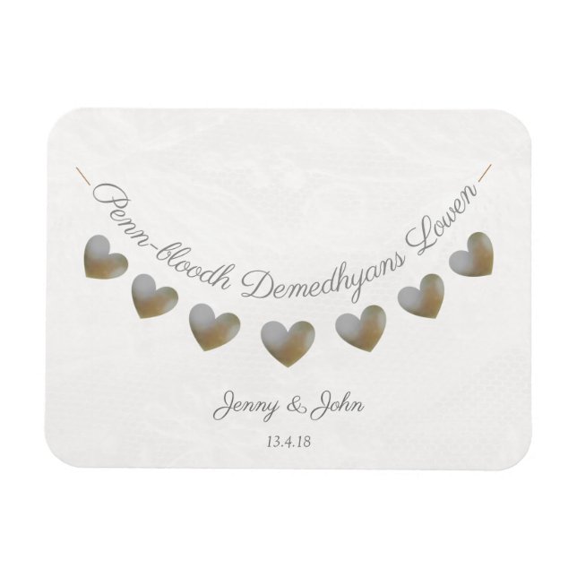 Cornish wedding anniversary language magnet (Horizontal)