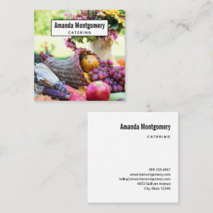Cornucopia Autumn Harvest Chef's Table Square Business Card