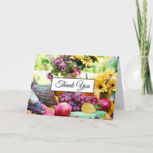 Cornucopia Autumn Harvest Chef's Table Thank You Card