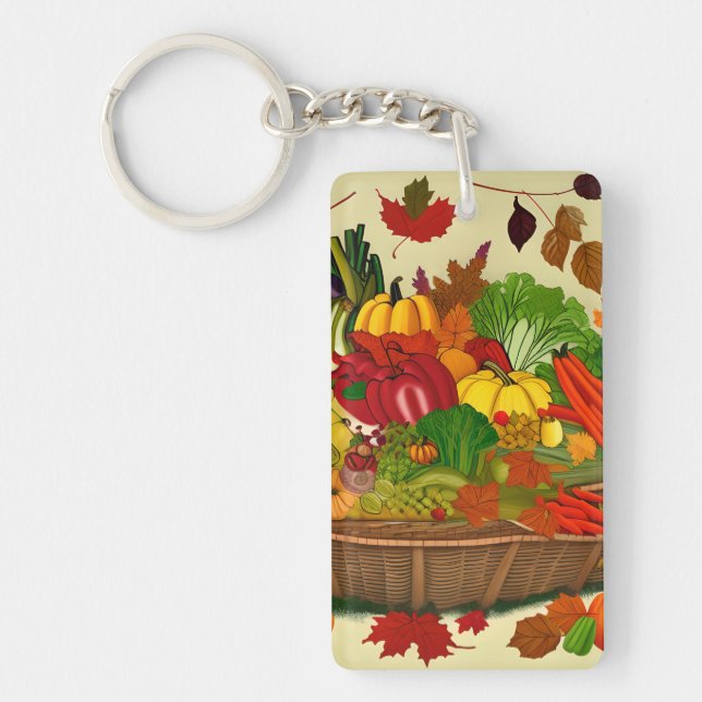 Cornucopia full of vegetables  key ring (Front)