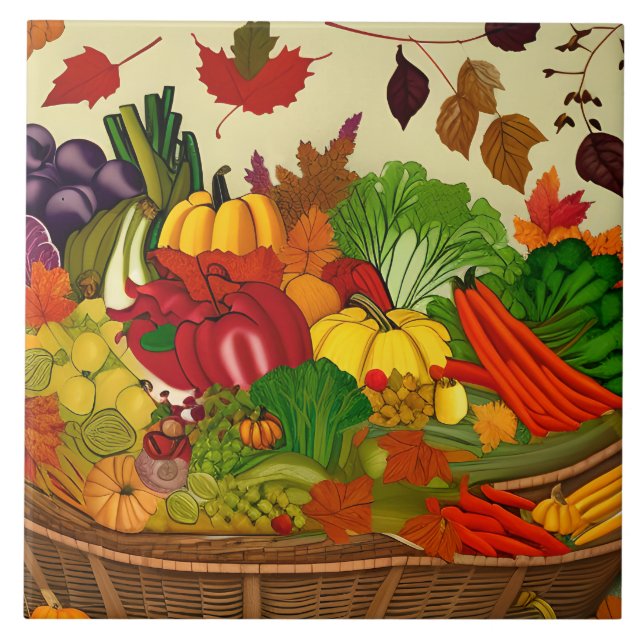 Cornucopia full of vegetables   tile (Front)