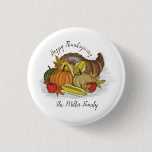 Cornucopia Harvest 3 Cm Round Badge