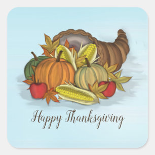 Cornucopia Harvest Square Sticker