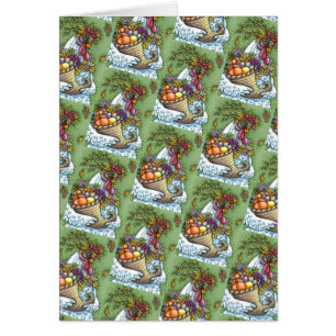 CORNUCOPIA HEN, THANKSGIVING CHICKEN HARVEST Blank