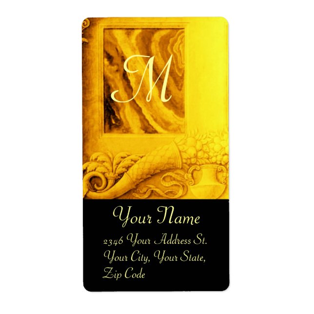 CORNUCOPIA  MONOGRAM , bright gold yellow black (Front)