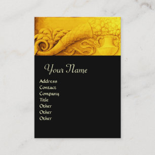 CORNUCOPIA MONOGRAM , bright gold yellow black Business Card