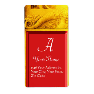 CORNUCOPIA  MONOGRAM , bright gold yellow red