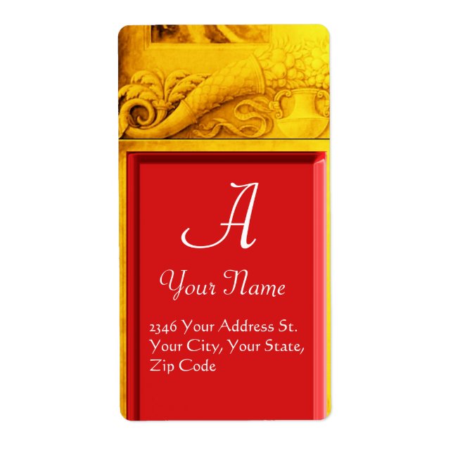 CORNUCOPIA  MONOGRAM , bright gold yellow red (Front)