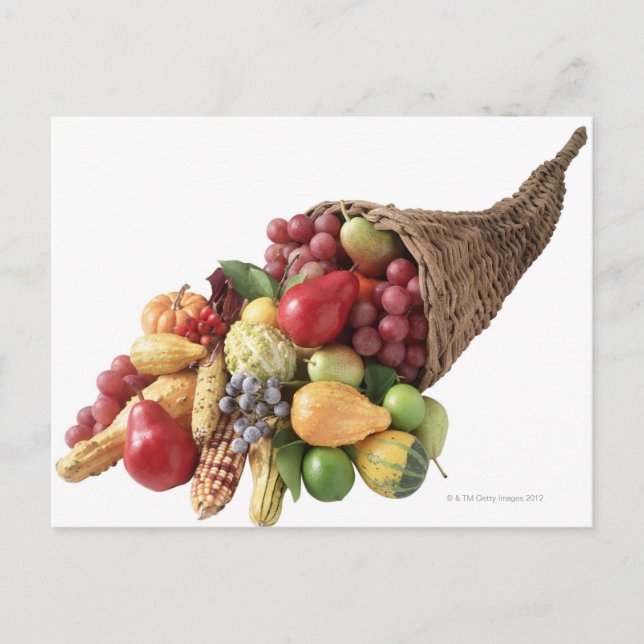 Cornucopia of fruit and vegetables postcard (Front)