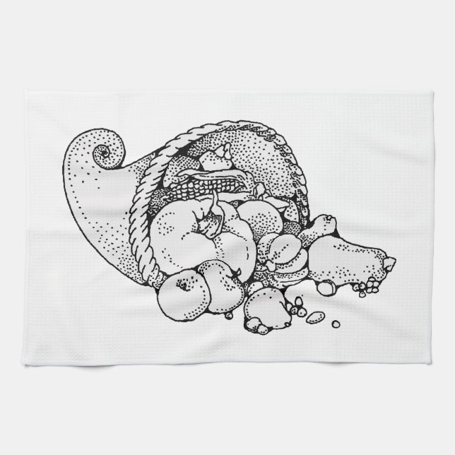cornucopia tea towel (Horizontal)