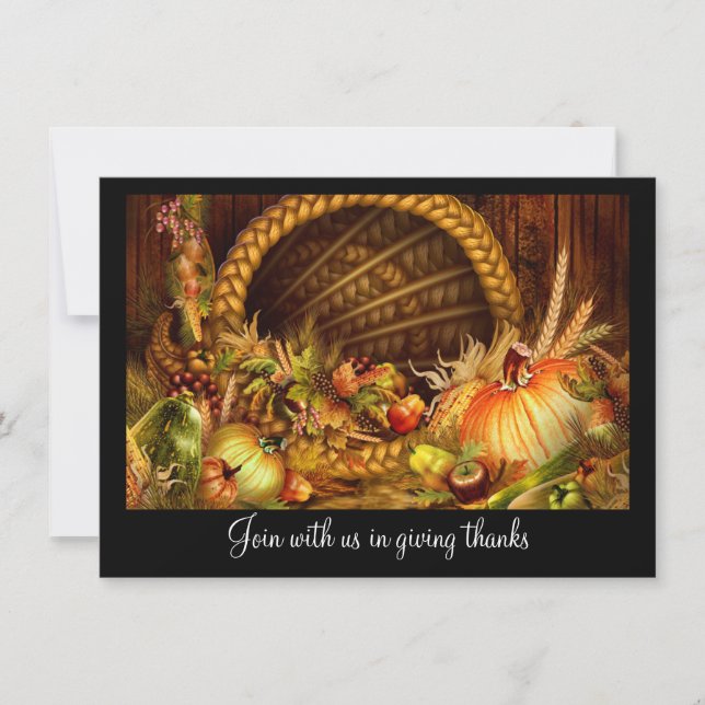 Cornucopia Thanksgiving Dinner Party Invitation (Front)