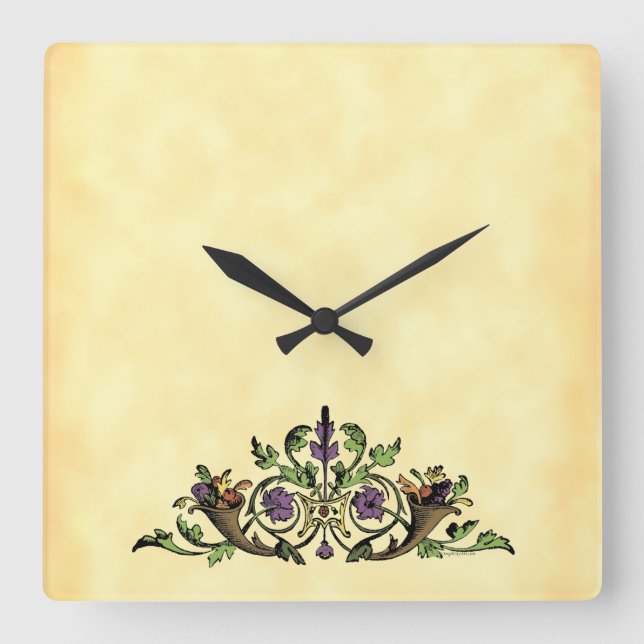 Cornucopia Vintage Art Wall Clock (Front)