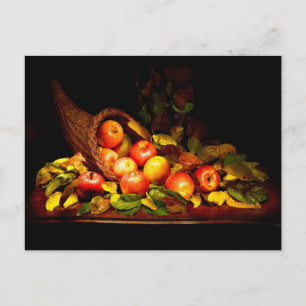 Cornucopia with apples postcard