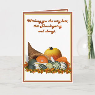 Cornucopia with Fall Gourds Holiday Card