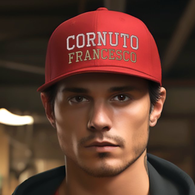 Cornuto Personalised embroidered cap (Cornuto (Italian for Bad Boy) 
Funny Italian Embroidered Baseball Cap)