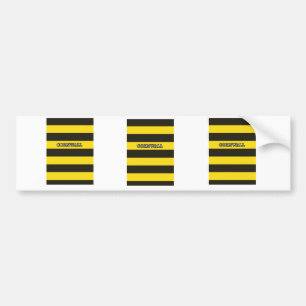 Cornwall Black and Gold Hoops Bumper Sticker