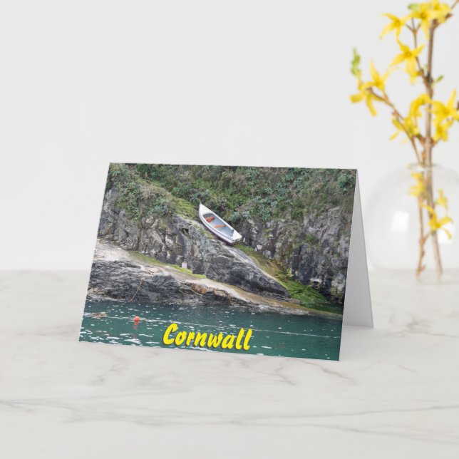 Cornwall boat card (Yellow Flower)