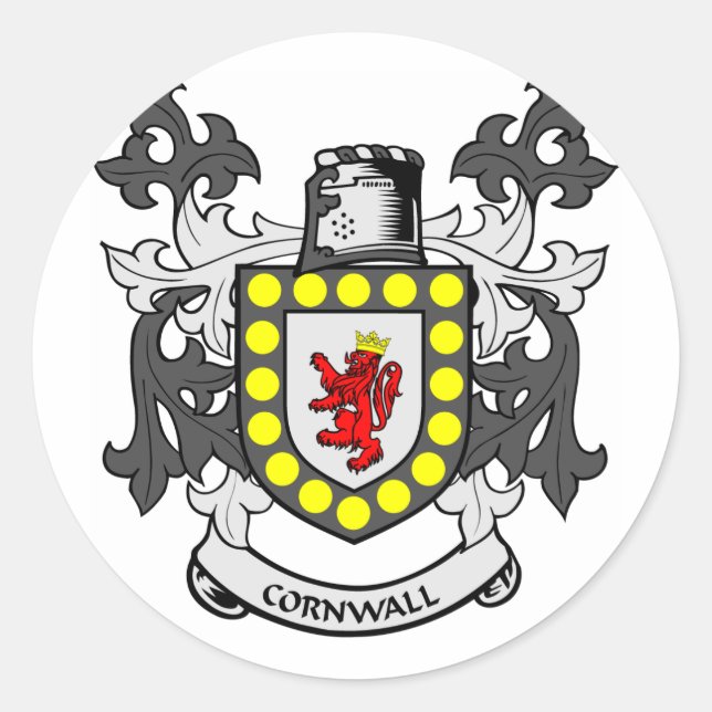 CORNWALL Coat of Arms Classic Round Sticker (Front)