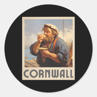 Cornwall Cornish Eating Pasty Cornwall Classic Round Sticker