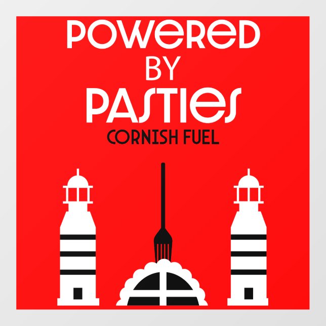 Cornwall Cornish Pasties English Food Window Cling (Sheet)