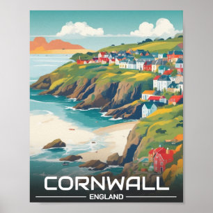 Cornwall county England cornwall coastline Poster