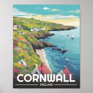 Cornwall county England cornwall coastline Poster