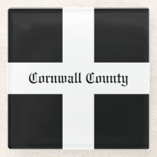 Cornwall County Flag Glass Coaster