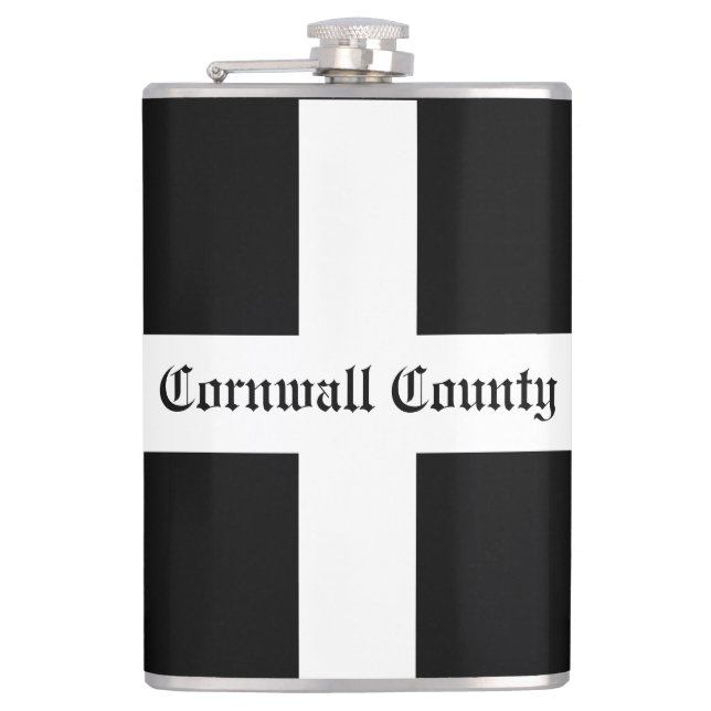 Cornwall County Flag Hip Flask (Front)
