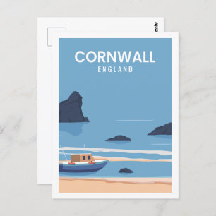 Cornwall England Famous Travel Place Illustration Postcard