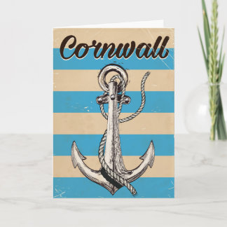 Cornwall Fishing Anchor travel poster Holiday Card