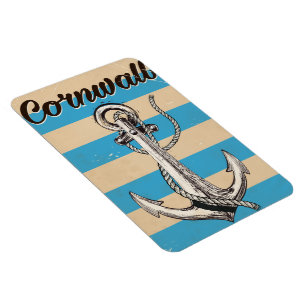 Cornwall Fishing Anchor travel poster Magnet