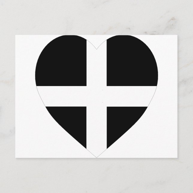 Cornwall Flag Heart Postcard (Front)