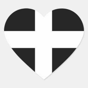 Cornwall Flag Heart Sticker