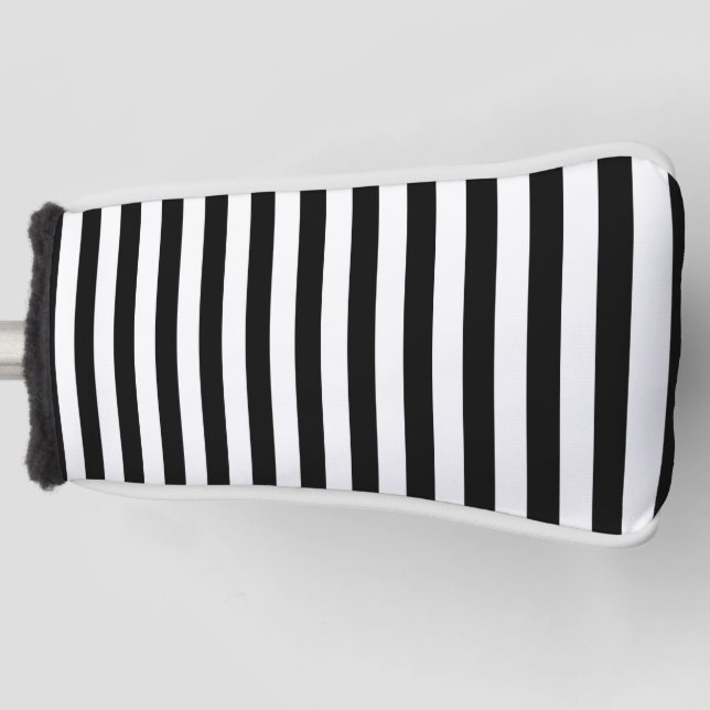 Cornwall flag stripes black white line pattern sym golf head cover (Front)