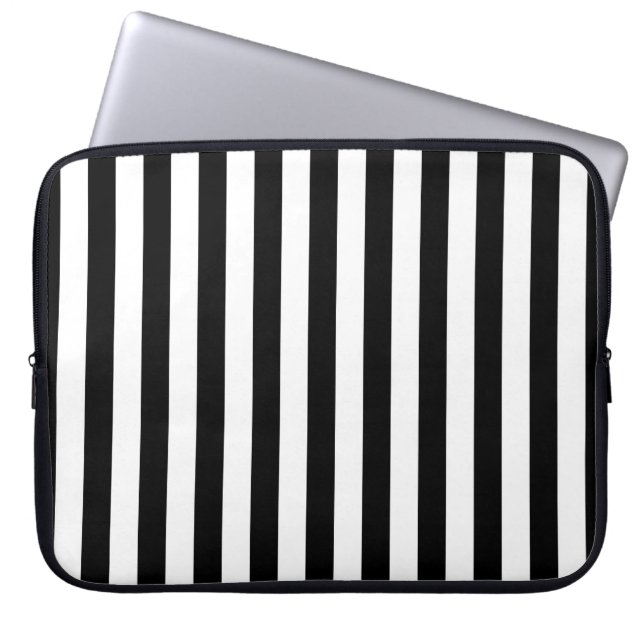 Cornwall flag stripes black white line pattern sym laptop sleeve (Front)