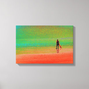 Cornwall surfer canvas print