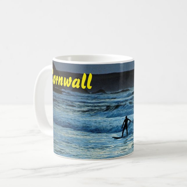 Cornwall surfing coffee mug (Front Left)