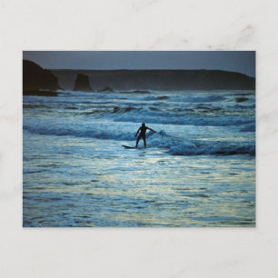 Cornwall surfing postcard